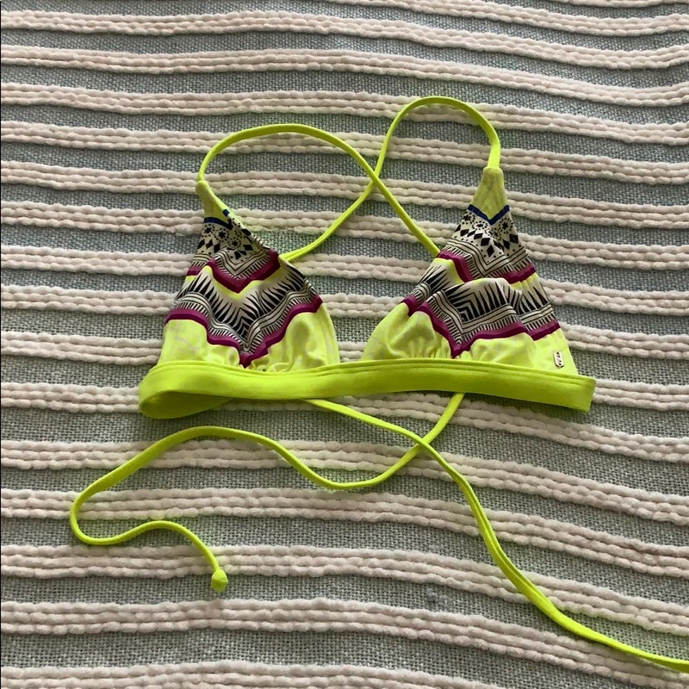 Rip Curl neon yellow halter top
